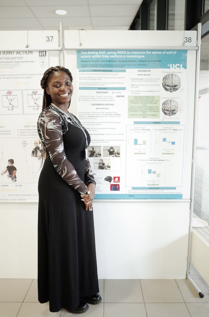 Hi everyone I’m Dwaynica 💗
Here for another <a href="/BlackInNeuro/">Black In Neuro 🧠</a> week 🪩
I’m currently a 3rd year PhD candidate at <a href="/UCL_ICN/">UCL ICN</a> researching actors, the sense of self and theory of mind using fNIRS, physiology, behavioural &amp; qualitative measures. Super excited for #BINW24 🧠🙌🏾