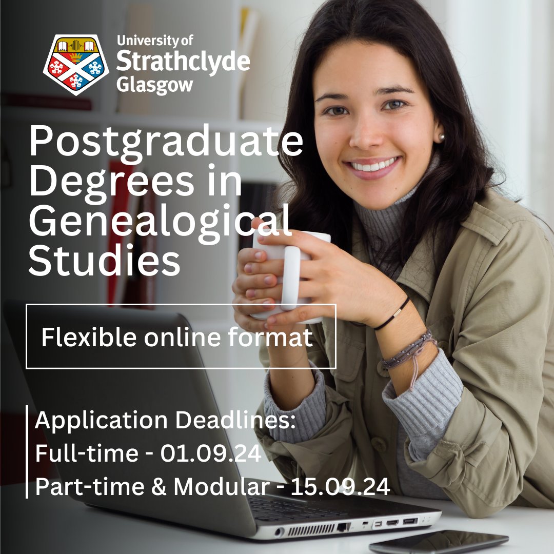📢Are you interested in applying for our popular Postgraduate Degree🎓 in Genealogical Studies? Application deadlines are approaching for full-time and part-time study pathways📚. Apply today! bit.ly/49lEGwK  #genealogy #lifelonglearning #onlinelearning’