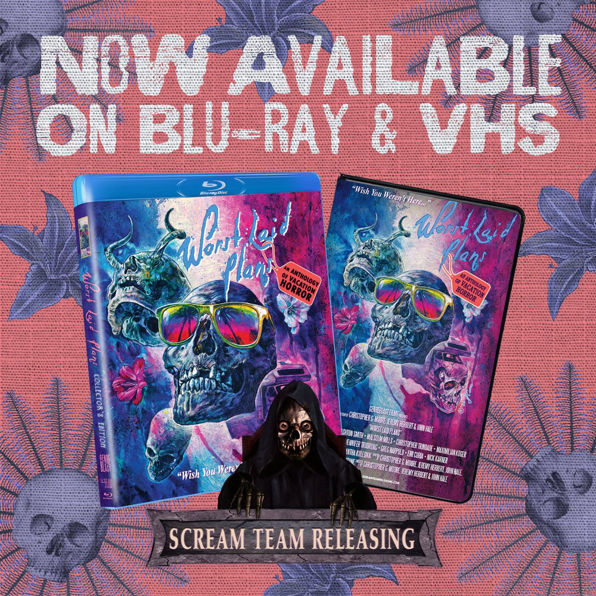 Nothing short of a dream come true to announce that Worst Laid Plans, our anthology of vacation horror, is now available on Blu-ray and VHS from Scream Team Releasing. Whether you crave bonus features or rewinding, they got you covered. Get 'em while they're hot. Link below.