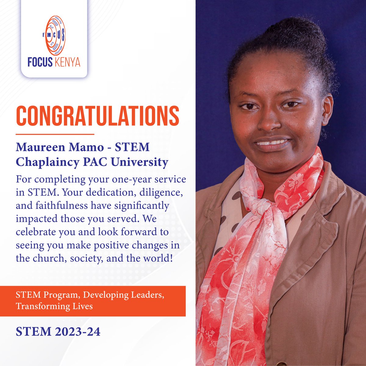 focuskenya's tweet photo. Congratulations Mamo! 🎉
'Indeed, STEM is a mentorship and leadership development program.'
All the best in your next assignment!
For more info go to https://t.co/1N3CdbH0ez
#DevelopingLeaders
#STEM24Impact https://t.co/49mfiFqEVc