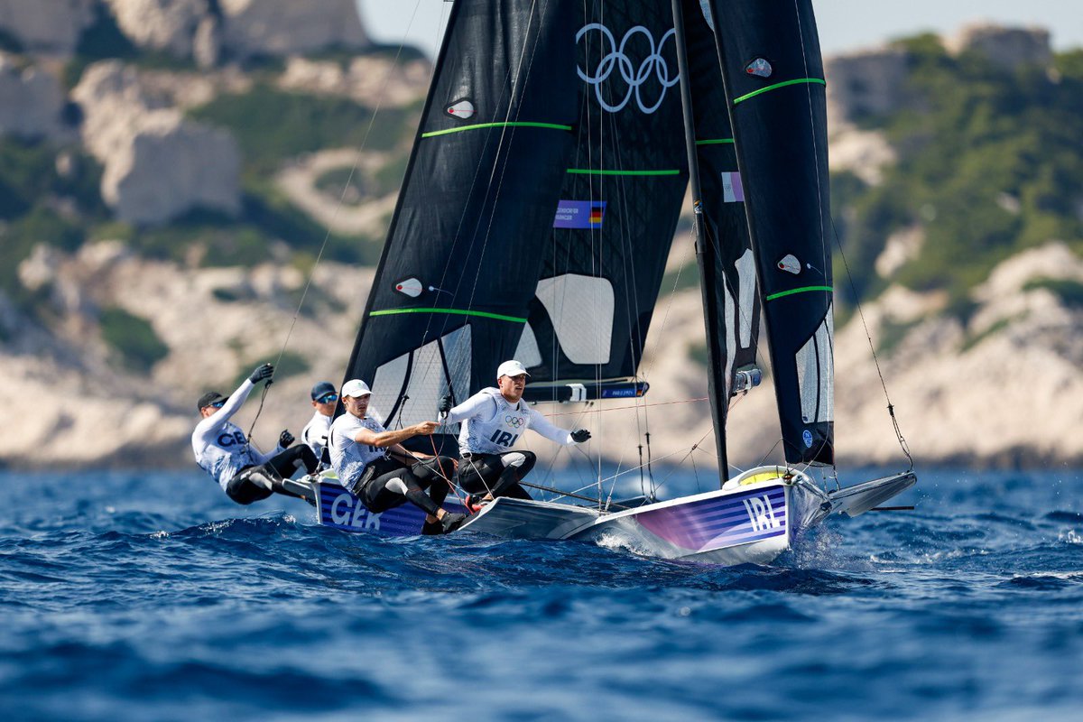 ⛵️| SAILING 

Dickson Waddilove sit in 2nd place at the end of Day Two in Marseille 💨

With an 8th place finish in the final race of the day. Two more days of the opening series remain. 

#teamireland #paris2024sailing