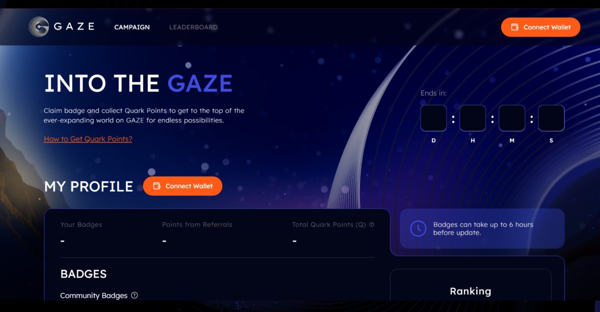 Gaze Network 🟧 🍕 (@gaze_network) on Twitter photo After securing badges on <a href="/GalxeQuest/">Galxe Quest</a> , head to Gaze Network campaign page to gain points!!
Stay tuned for more partnered badges!
👇
app.gaze.network/campaign After securing badges on <a href="/GalxeQuest/">Galxe Quest</a> , head to Gaze Network campaign page to gain points!!
Stay tuned for more partnered badges!
👇
app.gaze.network/campaign