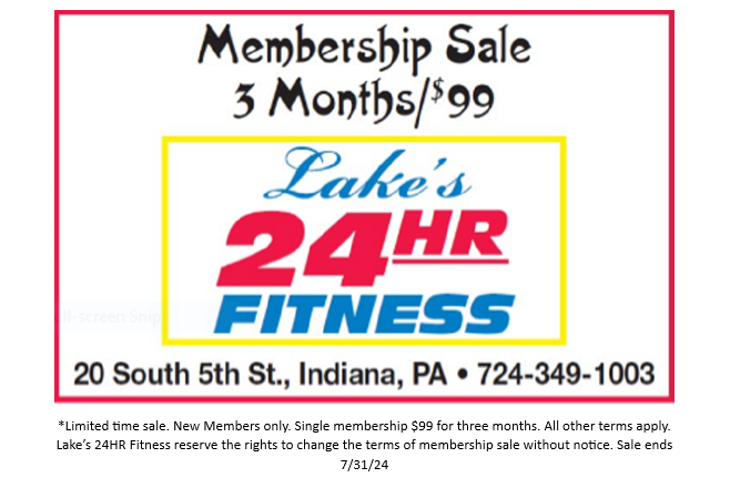 Lakes24HRFitnes's tweet photo. Limited time sale at Lake’s 24HR Fitness. New members only. Single membership $99 for three months. Sale ends 7/31/24. #Membershipsale #IndianaPA #IUP #Gym #Fitness #Healthclub #FitnessCenter #BestGym #BestGyminIndiana #jointoday #Limitedtime #NumberoneGym #Weightlose #jointoday https://t.co/eEJW7XkSL8