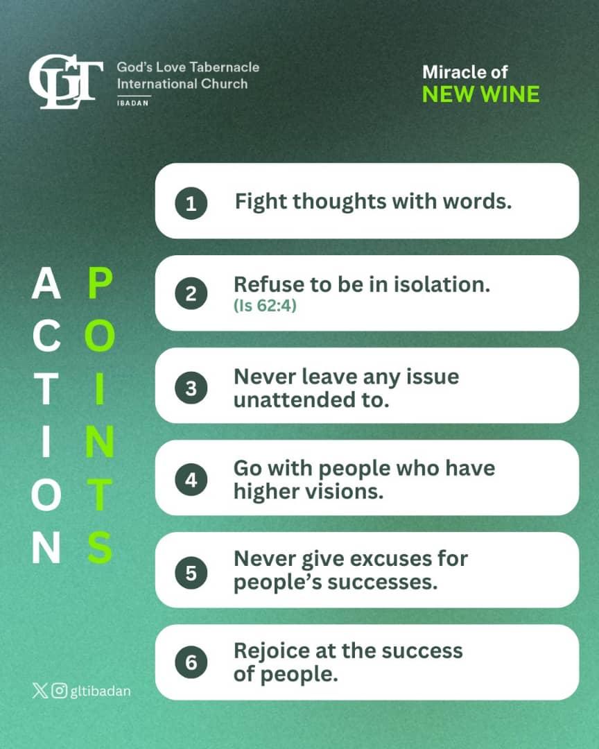 gltibadan's tweet image. ACTION POINTS. 📌💚

#Actionpoints #specialmiracleservice
#GLTIbadan #GltChurch
#ferventprayer