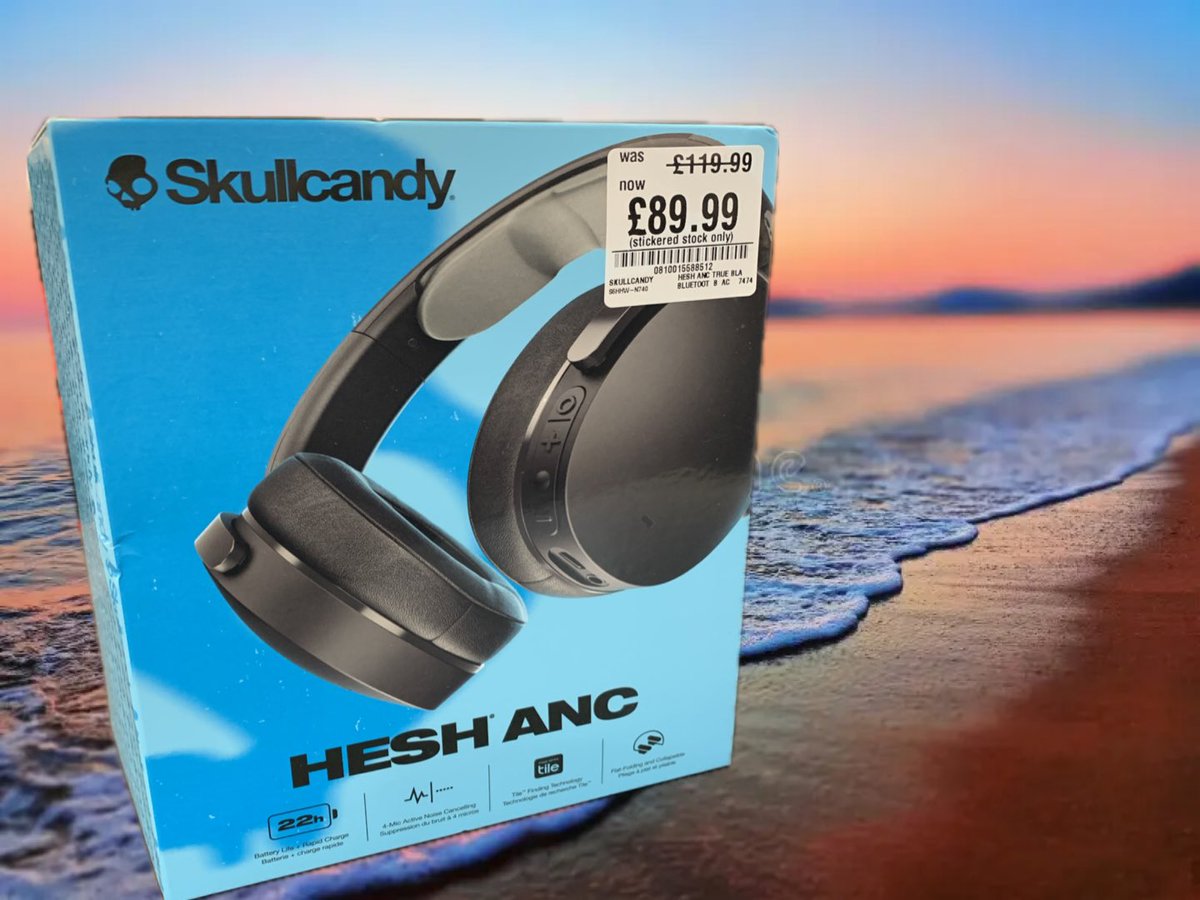 Block out annoying outside noise with the awesome <a href="/skullcandy/">Skullcandy</a> Hesh ANC #headphones.

With built in active noise cancellation they’ll stop unwanted noise getting between you and your music.
Was £119.99 now £89.99. Save £30

#hmvSummerTech
#Sale