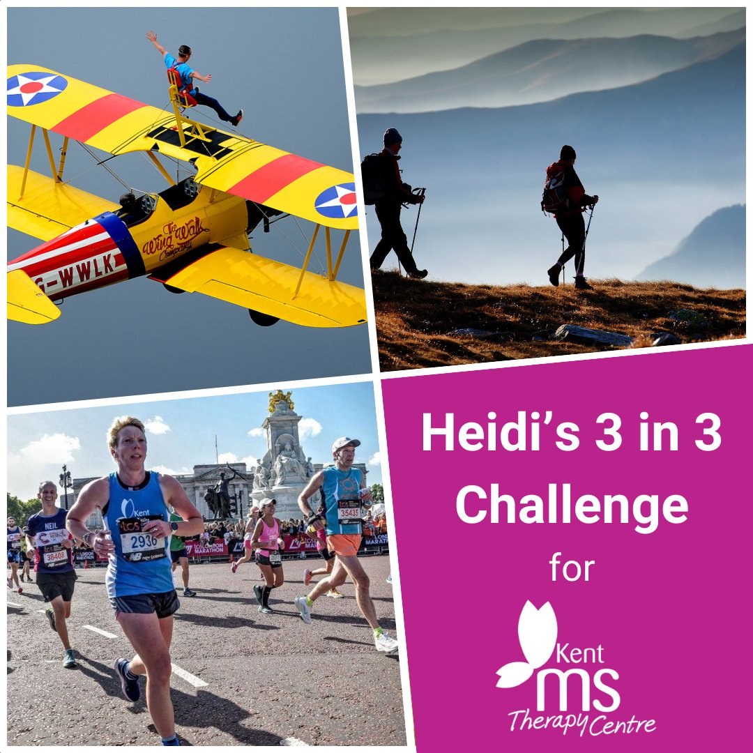 Our CEO Heidi is taking on a wing walk, the Lake District 10 Peaks and the Royal Parks Half Marathon.😮 She says "I've committed to completing 3 challenges across 3 months for the Kent MS Therapy Centre! Crazy - possibly. A girl on a mission - definitely."
kentmstc.enthuse.com/cf/heidi-3-in-…