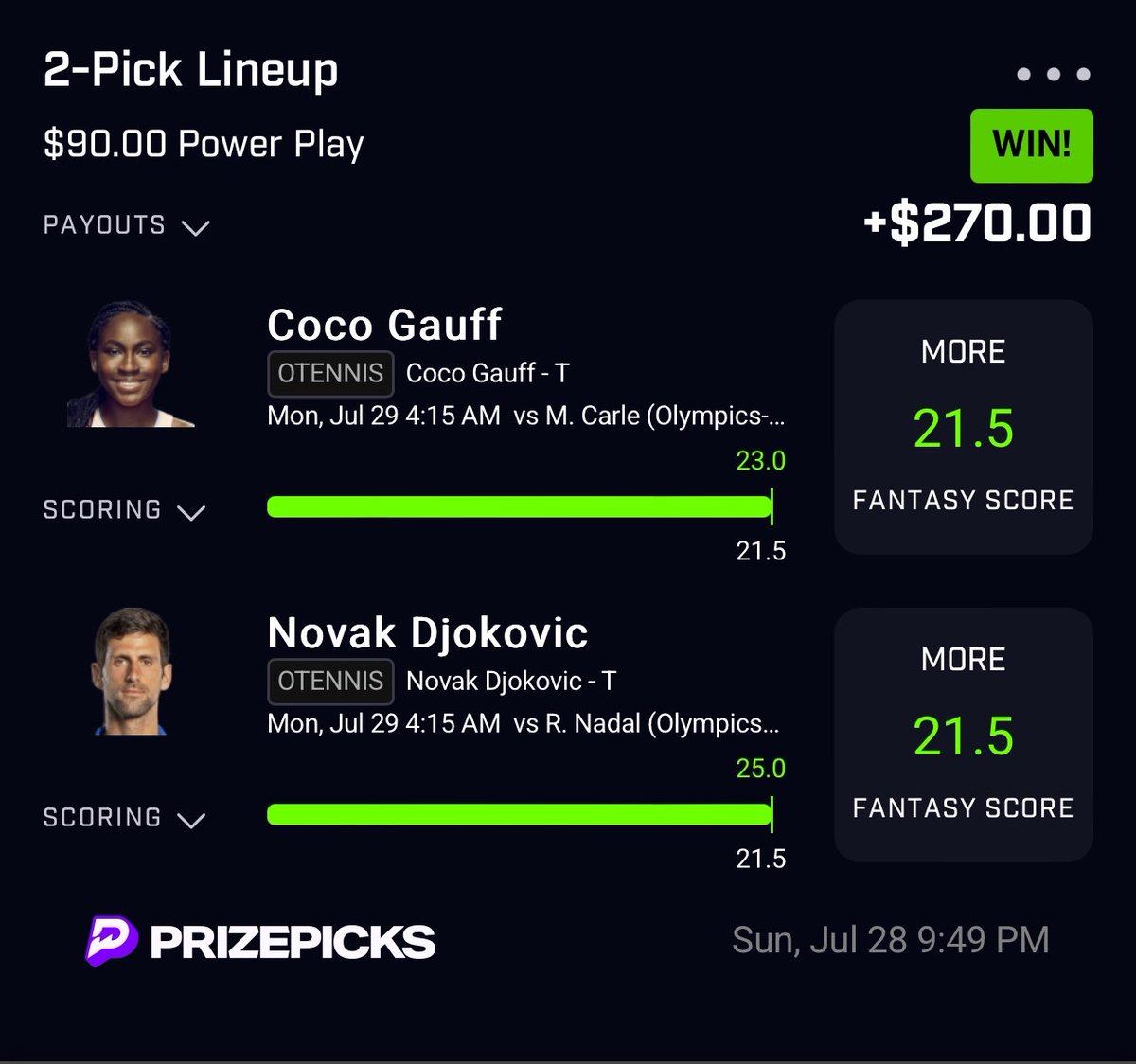 Tail_or_fail9's tweet image. BANG BANG! We greenin' over here!!!  #PrizePicks #dubclub #netgains #netgains4life #officialplayscomingsoon