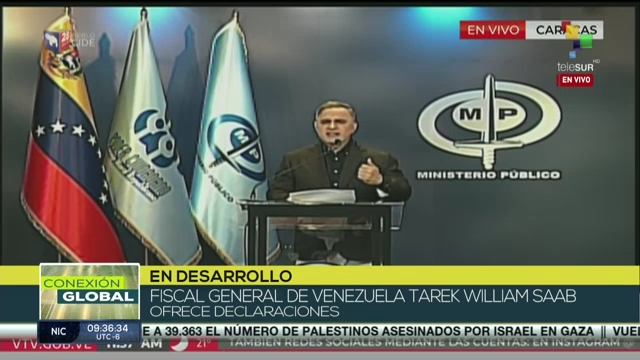 teleSURtv's tweet photo. #ENVIVO | Fiscal general de #Venezuela @TarekWiliamSaab: Tenemos todos los elementos de convicción sobre su plan de violencia y que no hubiesen elecciones https://t.co/3zowgFUKF4