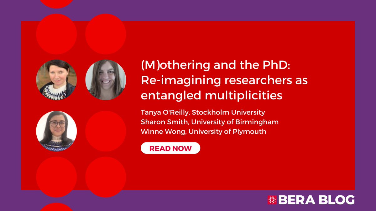BERA (@beranews) on Twitter photo 📝NEW BLOG POST
(M)othering and the PhD: Re-imagining researchers as entangled multiplicities
By Tanya O'Reilly, @Sharon_L_Smith @Disn_UoB <a href="/unibirmingham/">Uni of Birmingham</a> <a href="/MolecularBeanX/">Winne</a> <a href="/PlymUniIOE/">Plymouth Institute of Education</a>
Read here: bera.ac.uk/blog/mothering… 📝NEW BLOG POST
(M)othering and the PhD: Re-imagining researchers as entangled multiplicities
By Tanya O'Reilly, @Sharon_L_Smith @Disn_UoB <a href="/unibirmingham/">Uni of Birmingham</a> <a href="/MolecularBeanX/">Winne</a> <a href="/PlymUniIOE/">Plymouth Institute of Education</a>
Read here: bera.ac.uk/blog/mothering…