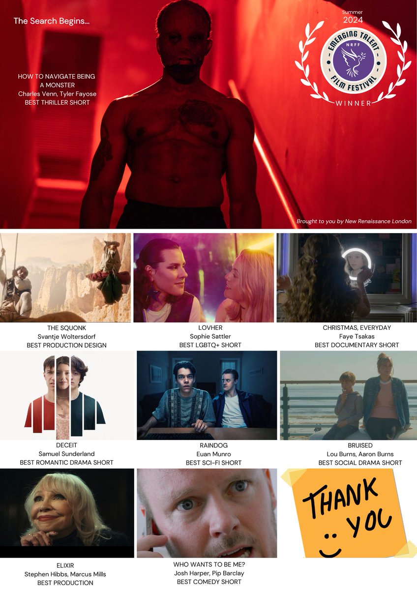 Congratulations to our Summer 2024 edition, Emerging Talent Film Festival Winners. 👏