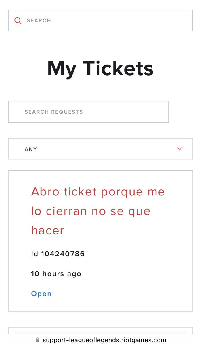 Polo_Bane's tweet photo. @RiotSupportES Necesito ayuda puesto que ese es el tercer o cuarto ticket que abro para solicitar ayuda con un problema que tengo y los otros me los cerro blitzcrank bot sin dejarme hablar con un humano y quiero poder tener la solución de mi problema por parte de una persona https://t.co/4N87xSm07o