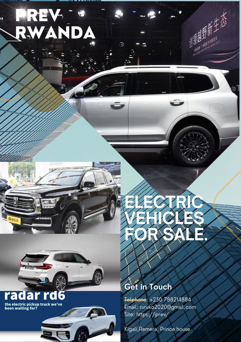 prevmobility's tweet photo. Electric vehicles play a pivotal role in cultivating a more environmentally sustainable future by producing zero carbon emissions and delivering reduced operational expenses.
@DonColonelh2001 
@Ksayinzoga 
@TeddyMugabo_ 
@IremeInvest 
@BRDbank 
@GreenFundRw 
@HubertSugira https://t.co/m1hpThjqRS