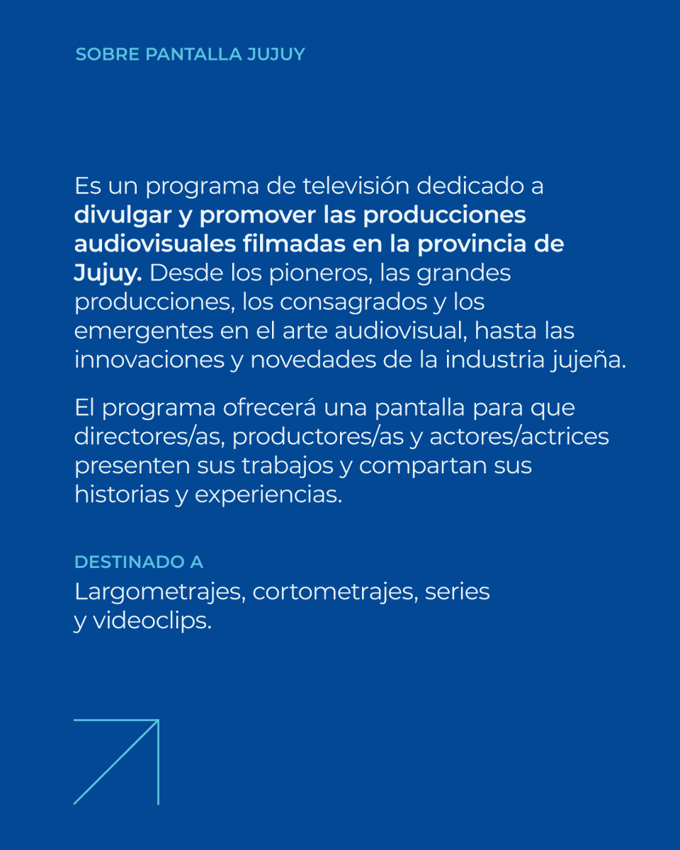 iaaj_jujuy's tweet image. ⚠️Convocatoria abierta

Sé parte de nuestro programa de Televisión “𝗣𝗮𝗻𝘁𝗮𝗹𝗹𝗮 𝗝𝘂𝗷𝘂𝘆”  
Conocé bases y condiciones en 👇iaaj.jujuy.gob.ar/programatv/
⏰Tenes tiempo hasta el 7 de Agosto
#iaaj #jujuy #produccionesaudiovisuales #tv