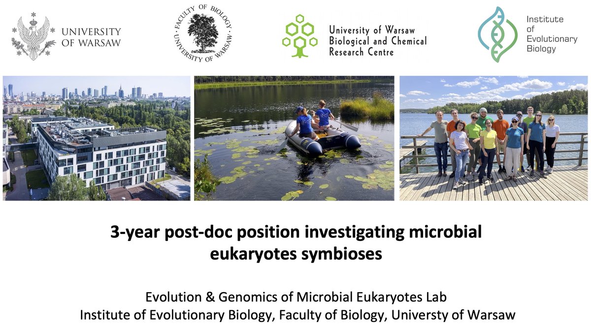 Anna Karnkowska (@ania_karnkowska) on Twitter photo 📢We are hiring!
A post-doc position (computational or wet lab) for 3 years at <a href="/IBE_Warszawa/">Institute of Evolutionary Biology UW</a> <a href="/BiolUW/">Wydział Biologii UW</a>
in the <a href="/NCN_PL/">Narodowe Centrum Nauki</a> #SonataBIS project on #protist & #symbiosis.
Apply by 30 September 2024
Please RT & share!
👉 More: ibe.biol.uw.edu.pl/en/projects/sy… 📢We are hiring!
A post-doc position (computational or wet lab) for 3 years at <a href="/IBE_Warszawa/">Institute of Evolutionary Biology UW</a> <a href="/BiolUW/">Wydział Biologii UW</a>
in the <a href="/NCN_PL/">Narodowe Centrum Nauki</a> #SonataBIS project on #protist & #symbiosis.
Apply by 30 September 2024
Please RT & share!
👉 More: ibe.biol.uw.edu.pl/en/projects/sy…