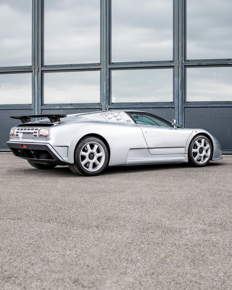 rmsothebys's tweet image. This ultra-rare 1993 Bugatti EB110 Super Sport Prototype is one of only seven created and was a participant in Bugatti’s May 1993 speed testing at the Nardo Ring, where an EB110 achieved 351 km/h to become the world’s fastest production car. bit.ly/3zWLC6e