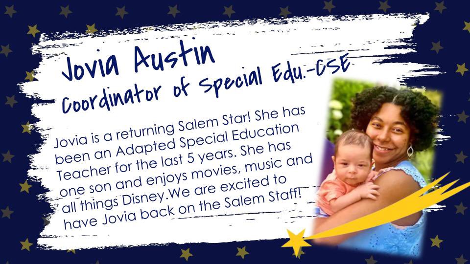 We have a new  #SALEMstar CSE (Coordinator of Special Education) Welcome to our family! #ONEccps #SHINEon