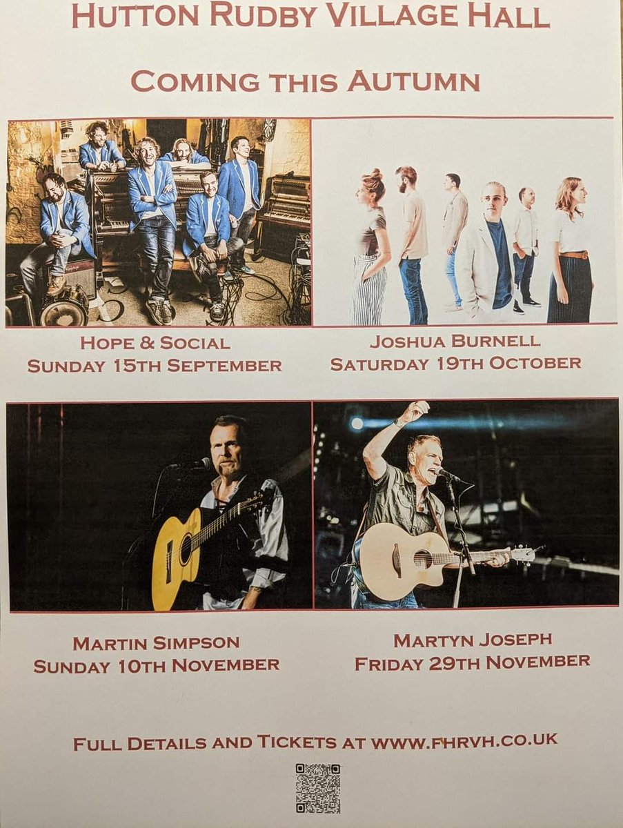 Graham Peacock (@revgpp) on Twitter photo 'You dont get to meet your idols' : I have- 400 yds from home* & with others, booked them & ran the gigs. We've got a cracking Autumn coming up with <a href="/hopeandsocial/">Hope and Social</a> @JoshuaBurnell0
<a href="/msimpsonian/">Martin Simpson</a> & <a href="/martyn_joseph/">Martyn Joseph</a>
fhrvh.co.uk
(*I've moved: home is now 900yds away) 'You dont get to meet your idols' : I have- 400 yds from home* & with others, booked them & ran the gigs. We've got a cracking Autumn coming up with <a href="/hopeandsocial/">Hope and Social</a> @JoshuaBurnell0
<a href="/msimpsonian/">Martin Simpson</a> & <a href="/martyn_joseph/">Martyn Joseph</a>
fhrvh.co.uk
(*I've moved: home is now 900yds away)