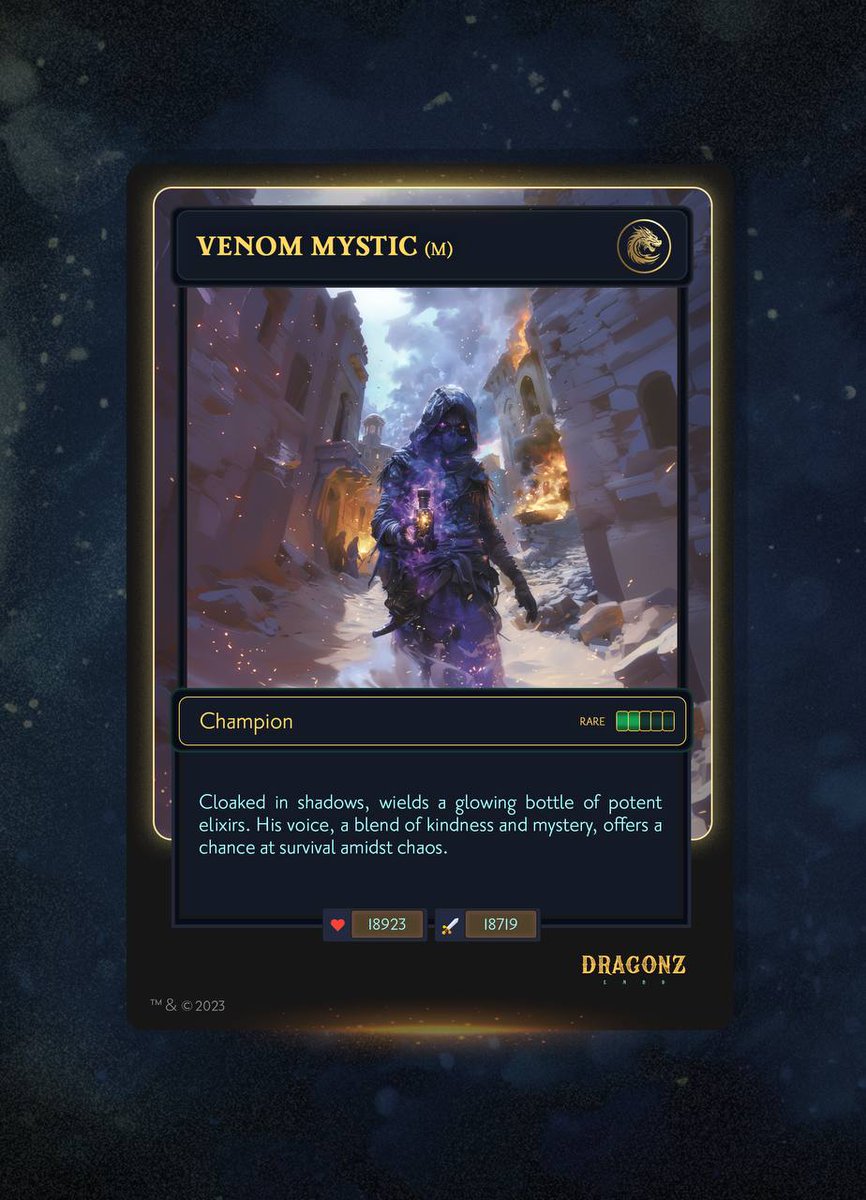 Dragonz Land (@dragonzlandx) on Twitter photo 🐉 Introducing our new Champion: <a href="/VenomFoundation/">Venom Foundation</a> 🐉
Cloaked in shadows and wielding potent elixirs, this rare Champion card offers survival amidst chaos. 🌟
Don’t miss out on this powerful addition to your deck!
Get this card! 🌌✨
t.me/dragonz_land_b… 🐉 Introducing our new Champion: <a href="/VenomFoundation/">Venom Foundation</a> 🐉
Cloaked in shadows and wielding potent elixirs, this rare Champion card offers survival amidst chaos. 🌟
Don’t miss out on this powerful addition to your deck!
Get this card! 🌌✨
t.me/dragonz_land_b…