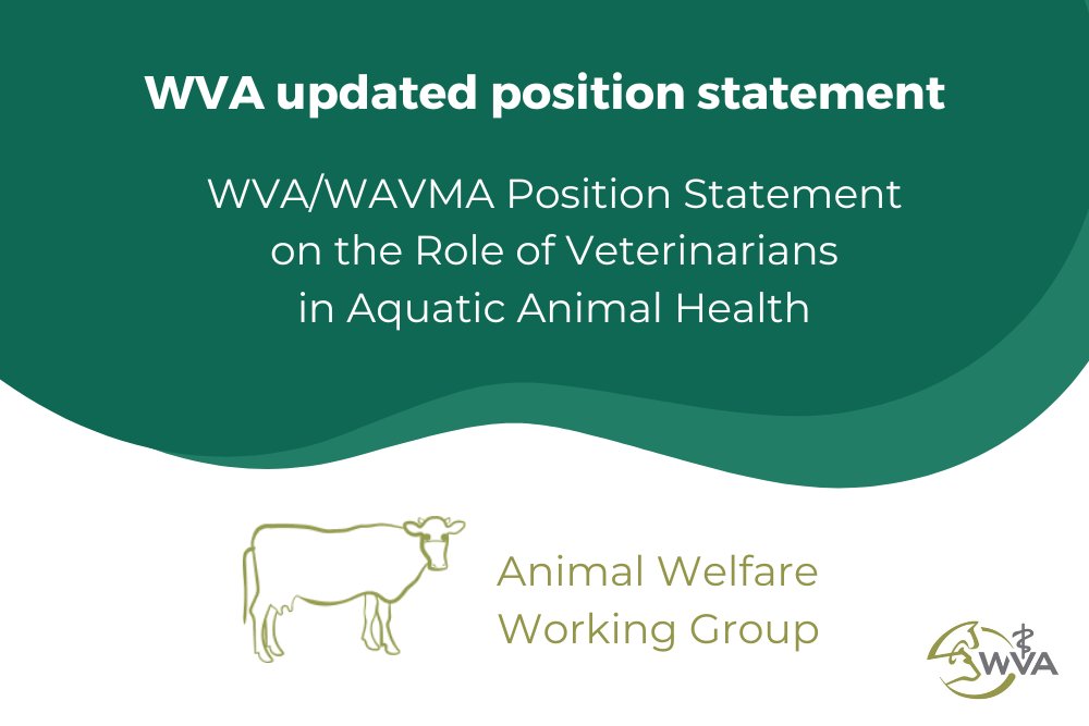 WVA's #AnimalWelfare Working Group and World Aquatic Veterinary Medical Association (WAVMA) published an updated joint Position Statement on the Role of Veterinarians in Aquatic Animal Health. 🐟🐙 

Read the statement: lnkd.in/dG9aRSem 

#FoodSafety 
#AquaticAnimalHealth