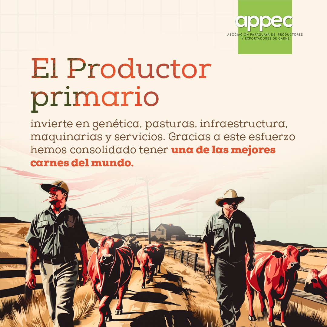 appecpy's tweet photo. Estamos entre los exportadores de la mejor carne en el mundo.

Ese producto sale de nuestro esfuerzo, del esfuerzo del productor primario, somos los que más invertimos en toda la cadena de la carne. https://t.co/8p3LGmtdYp