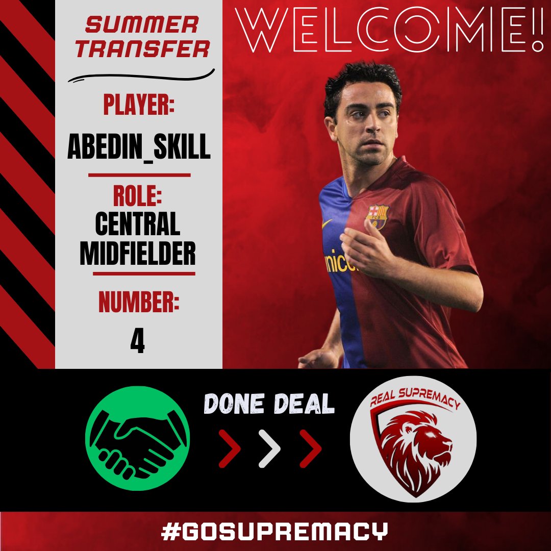Real Supremacy (@real_supremacy) on Twitter photo ✅️🦁SUMMER TRANSFER🦁✅️
Ufficiale,<a href="/AslanDzema24775/">Aslan Dzemaili</a> è un nuovo giocatore dei Real Supremacy!!!
#GoSupremacy🦁 ✅️🦁SUMMER TRANSFER🦁✅️
Ufficiale,<a href="/AslanDzema24775/">Aslan Dzemaili</a> è un nuovo giocatore dei Real Supremacy!!!
#GoSupremacy🦁