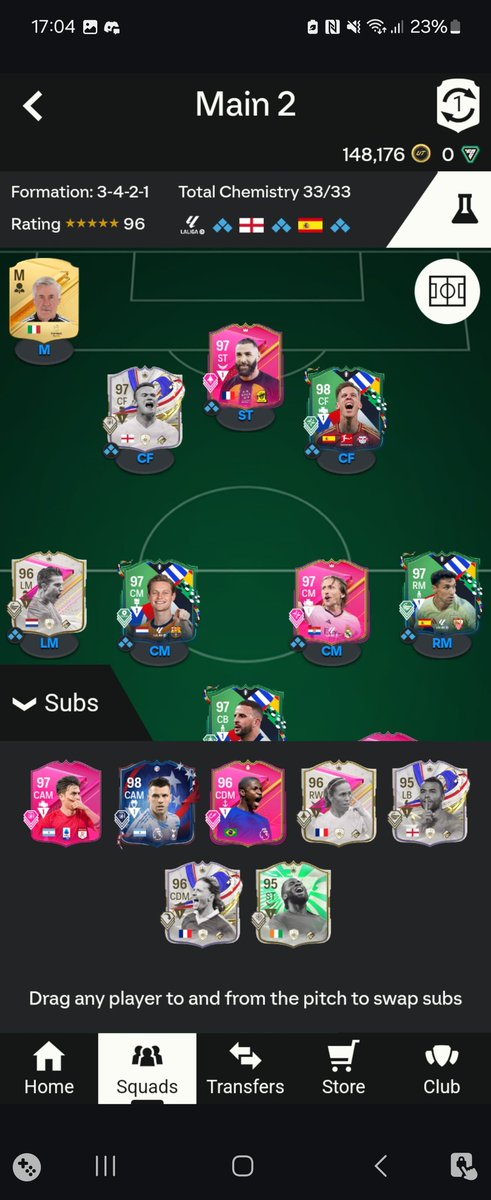 DahuaiG's tweet photo. @DonkTrading Not sure what to do with my team, still got a load of other usable players in the club. Just chopping and changing at the minute https://t.co/zrRyVZhnQv