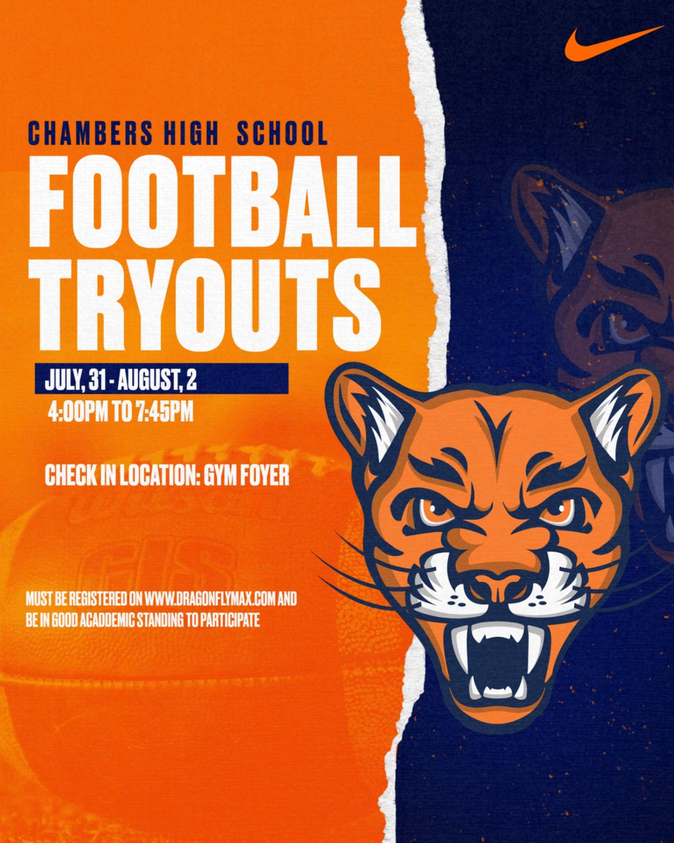 Football Tryouts will be held Wednesday July 31- August 2, from 4:00 PM to 7:45 PM. Athletes must have a current physical on dragonflymax.com to participate. Please bring athletic gear, shoes, and cleats. Email brandonl.wiggins@cms.k12.nc.us for more information.