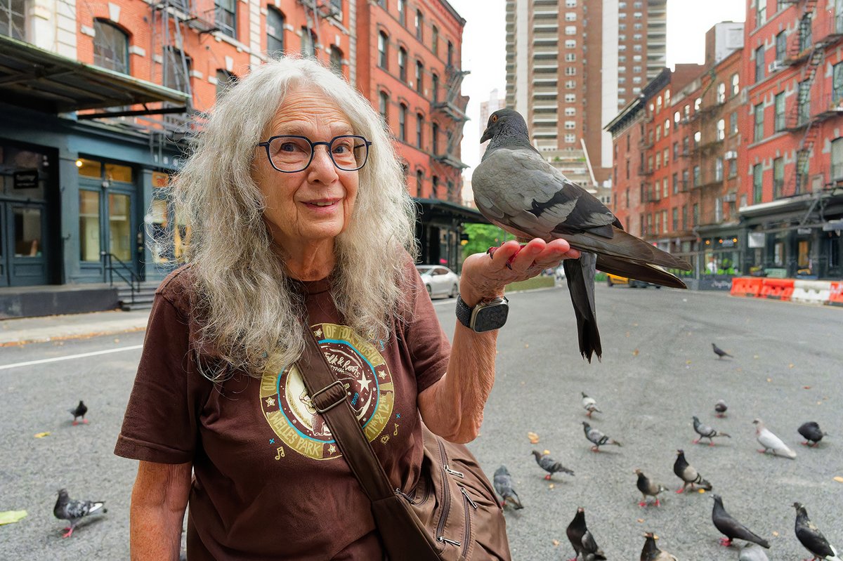 Laurie Spiegel has been feeding and caring for Tribeca pigeons for 20 years. She might change your mind about how you feel about that. Photos: Carl Glassman/Tribeca Trib t.ly/DquXe