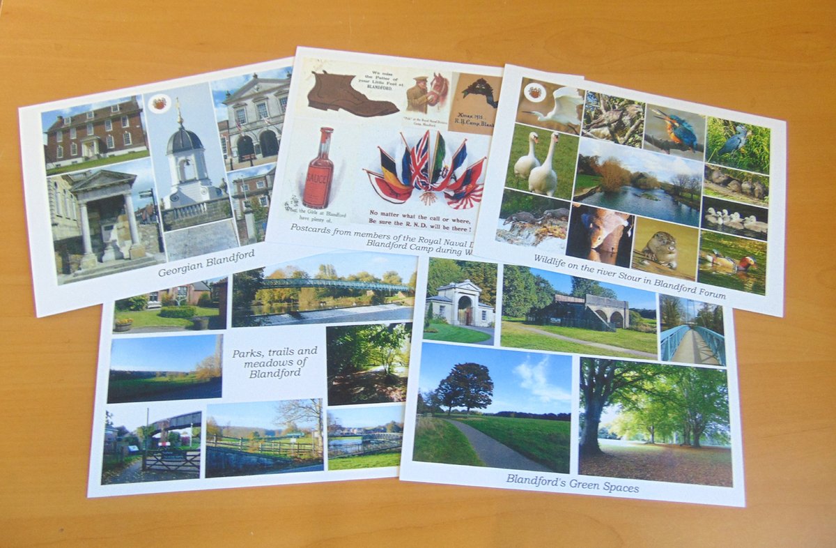 Looking for great value postcards with a Blandford theme? We have a beautiful new range of cards, including the Georgian buildings and the wildlife on the Stour. A snip at only 50p each, available now from the Information Centre at Riverside House.