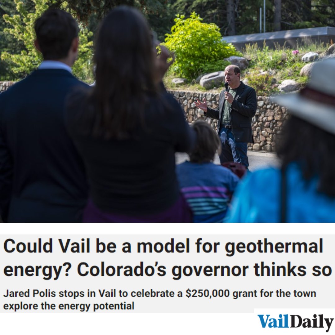 Jared Polis stopped in Vail to celebrate a $250,000 grant for the town to explore the energy potential! Vail is the site the town hopes will be the center of a new clean energy heating system as it looks to tap into geothermal energy. 

bit.ly/46o6YWu