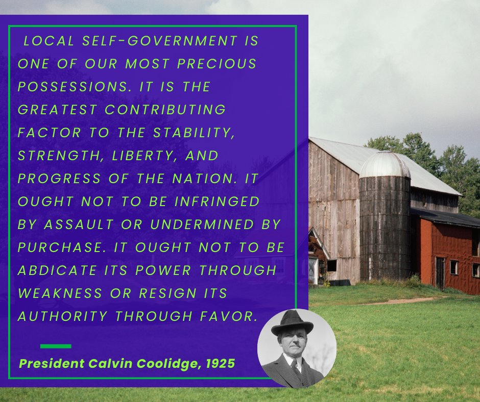 'What we need is not more Federal government, but better local government.' - Calvin Coolidge. Let's stay committed to preserving local control and making choices that truly reflect our community's values. Together, we can make a powerful impact!

#LocalControl #CalvinCoolidge