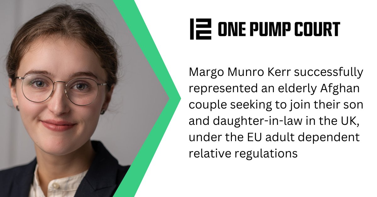 The tribunal allowed the appeal, finding the applicants dependent on the sponsors, and unable to meet their essential living needs without the sponsors' support.

View Margo's profile and read more of her latest cases here:  onepumpcourt.co.uk/barrister/marg…