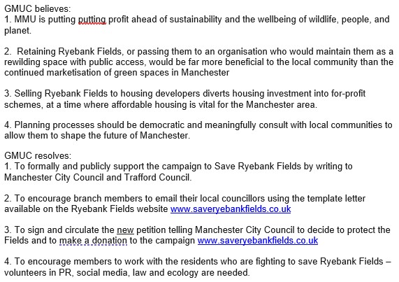🙌A huge thank you 🙏 to the members of the <a href="/Unite_Community/">Unite Community ✊🏼 #joinaunion</a> GM branch, for voting to support our campaign to Save Ryebank Fields!! ✊There were so many great ideas about how at your meeting. Looking forward to that picnic, let's get it in the diary while the sun is shining! 😎
