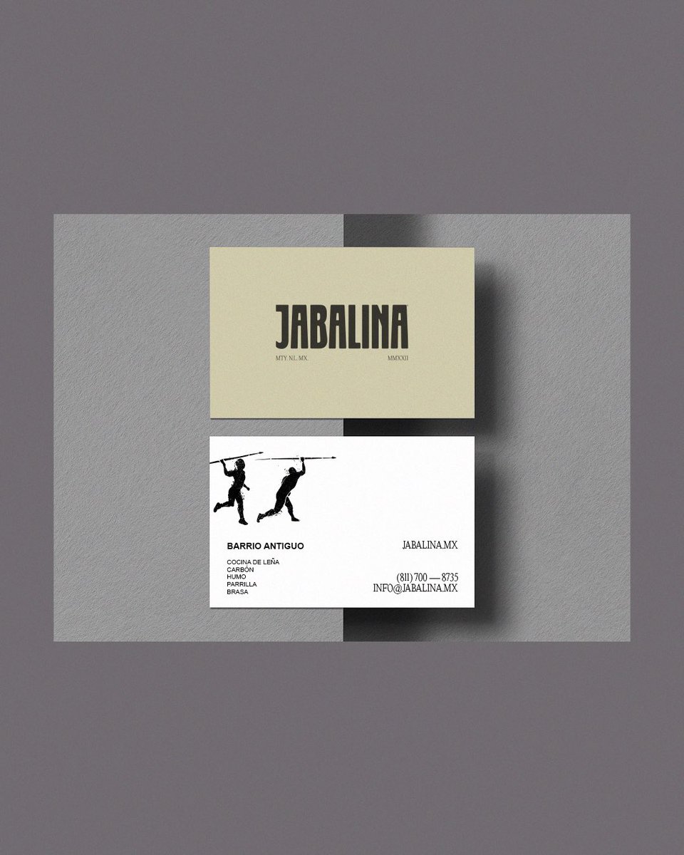 TridenteMx's tweet photo. JABALINA (2022)

Identidad gráfica para @jabalinamx El retorno a nuestras raíces barbáricas para conseguir alimento.

#Restaurant #Grill #Carne #Norte #Monterrey #NuevoLeon #Foodie #Branding #Identity #Business #Graphic  #Art #GraphicDesign #Marca #Brand #Eat #Color https://t.co/h3LugKvVll