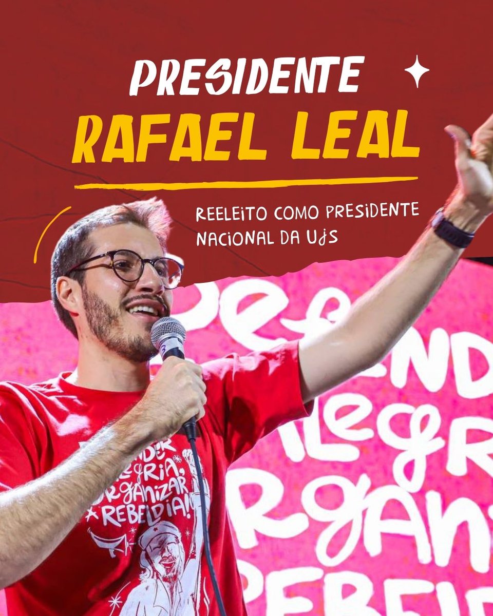 Rafael Leal é sociólogo pela PUC-MG, começou sua militância no movimento secundarista e foi presidente da UMES-Betim, na universidade se destacou nas lutas contra o aumento do R.U em Alfenas e foi eleito presidente da União Estadual dos Estudantes de Minas Gerais aos 18 anos. +