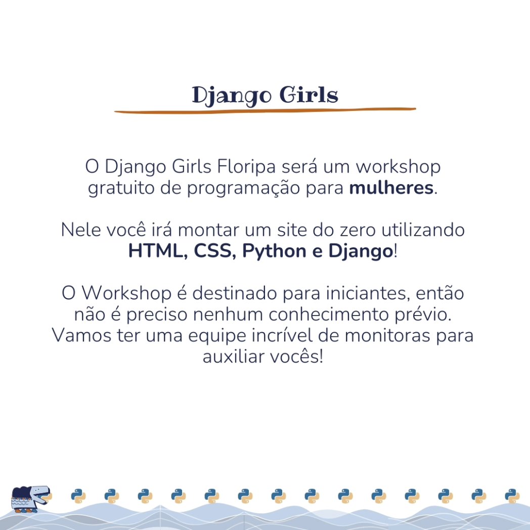 PythonSul's tweet image. eaaaai raça, estamos exxxxxtasiados para anunciar a primeira atividade da PySul 2024 \o/
A primeira atividade é o tutorial Django Girls.
O Django Girls é um workshop destinado para mulheres iniciantes, então não é preciso nenhum conhecimento prévio.
Sejam bem vindas a grade ❤️