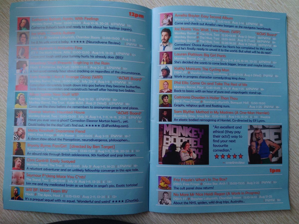 ACMS (@altcommemsoc) on Twitter photo In Edinburgh this summer? Awake at midday? Go see e.g. <a href="/CatherineBohart/">Catherine Bohart</a>, <a href="/joewellscomic/">Joe Wells (Neurodivergent Moments Podcast out now)</a>, <a href="/sarapascoe/">Sara Pascoe</a>, <a href="/AlisonSpittle/">Alison Spittle</a>, <a href="/EleanorMorton/">Eleanor Morton ($8)</a>, <a href="/CallMeCantrill/">Chris Cantrill's off on his debut UK tour!</a>, @seymourmace, <a href="/willbfff/">will bf</a>, <a href="/ameliabayler/">Amelia Bayler</a>, <a href="/JozNorris/">Joz Norris</a>, <a href="/laurenpattison/">Lauren Pattison</a>, <a href="/kathyaqm/">Kathy Maniura</a>, <a href="/Thephilellis/">Phil ellis</a>, <a href="/caitrionadowden/">Caitriona</a>, @FrizFrizzle... In Edinburgh this summer? Awake at midday? Go see e.g. <a href="/CatherineBohart/">Catherine Bohart</a>, <a href="/joewellscomic/">Joe Wells (Neurodivergent Moments Podcast out now)</a>, <a href="/sarapascoe/">Sara Pascoe</a>, <a href="/AlisonSpittle/">Alison Spittle</a>, <a href="/EleanorMorton/">Eleanor Morton ($8)</a>, <a href="/CallMeCantrill/">Chris Cantrill's off on his debut UK tour!</a>, @seymourmace, <a href="/willbfff/">will bf</a>, <a href="/ameliabayler/">Amelia Bayler</a>, <a href="/JozNorris/">Joz Norris</a>, <a href="/laurenpattison/">Lauren Pattison</a>, <a href="/kathyaqm/">Kathy Maniura</a>, <a href="/Thephilellis/">Phil ellis</a>, <a href="/caitrionadowden/">Caitriona</a>, @FrizFrizzle...