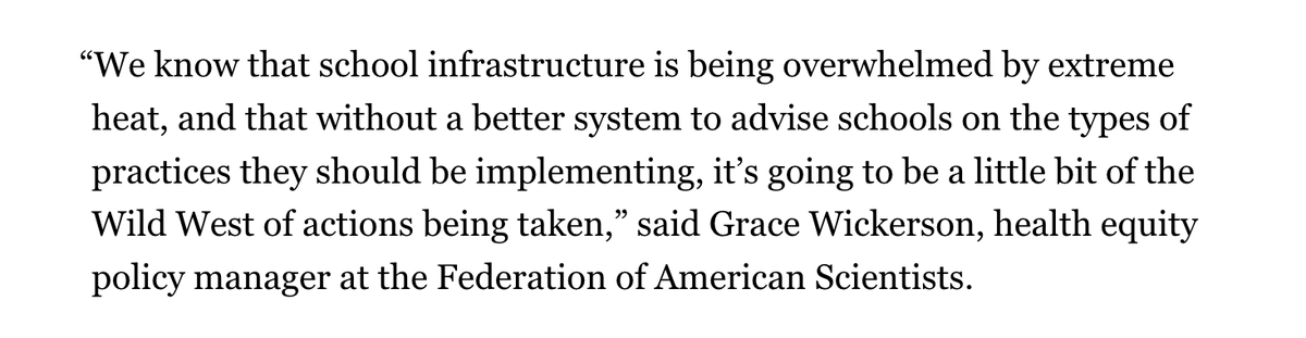 Extreme heat is overwhelming school infrastructure. It's going to be the Wild West of half-fixes and false starts until we get national standards in order.