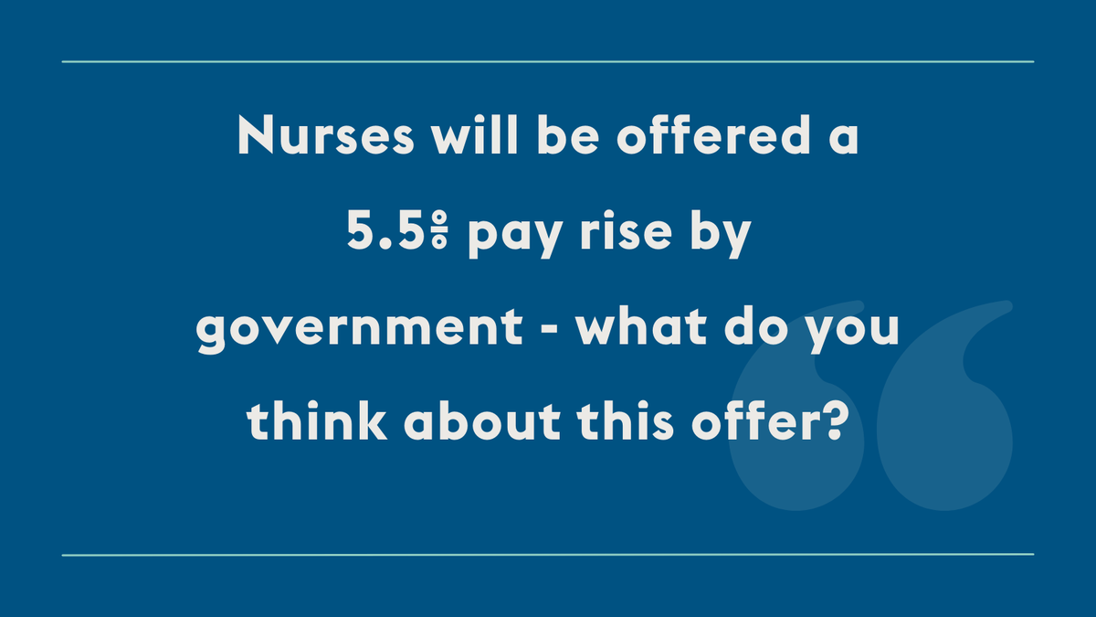 BREAKING - nurses will be offered a 5.5% pay rise by government.

Click here for the latest on nurse pay➡️ rcni.com/keywords/pay