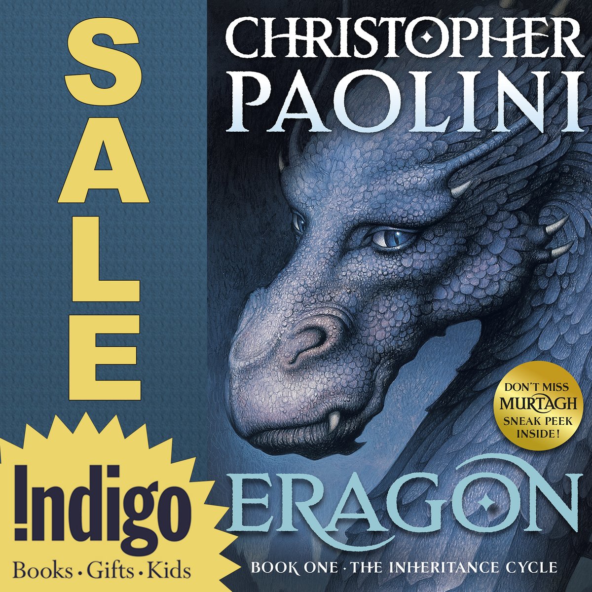 paolini's tweet image. Canadian fans! @chaptersindigo has included #Eragon in their First Book in Select YA Series offer, available for a short time for 25% off. 🥳 bit.ly/4dgESOW
.
.
.  #WorldofEragon #InheritanceCycle
