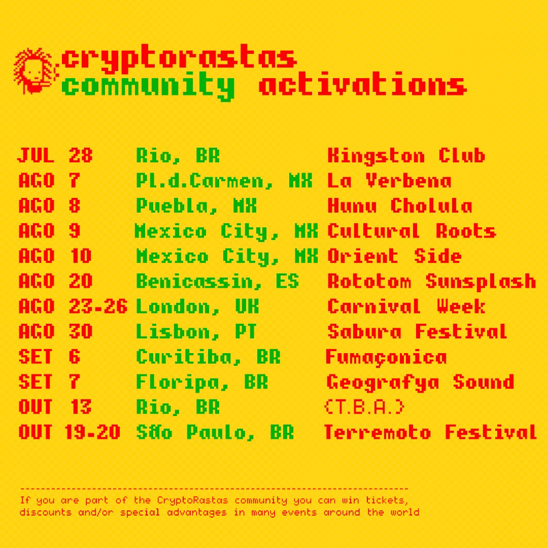 NEXT STOP: Playa del Carmen, MEXICO 🇲🇽
if you are a CryptoRastas holder inna di area, link up!