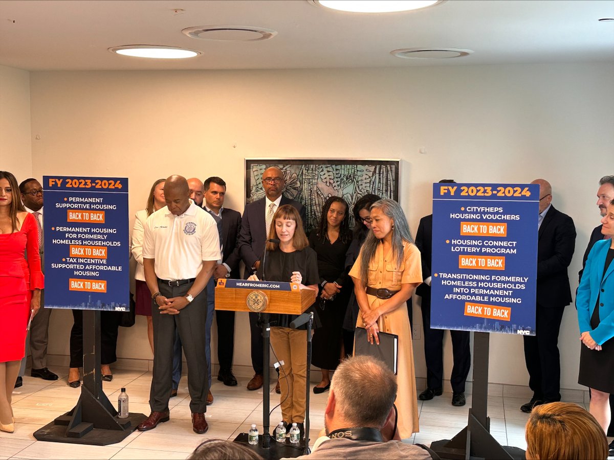 "We are thrilled to celebrate a great milestone for NYC: an historic # of #supportivehousing apartments, 2,100+, the most on-record in a single year produced for our City's most vulnerable," Network Board Chair/<a href="/BrGround/">Breaking Ground</a> CEO at today's @nycmayor's housing production announcement