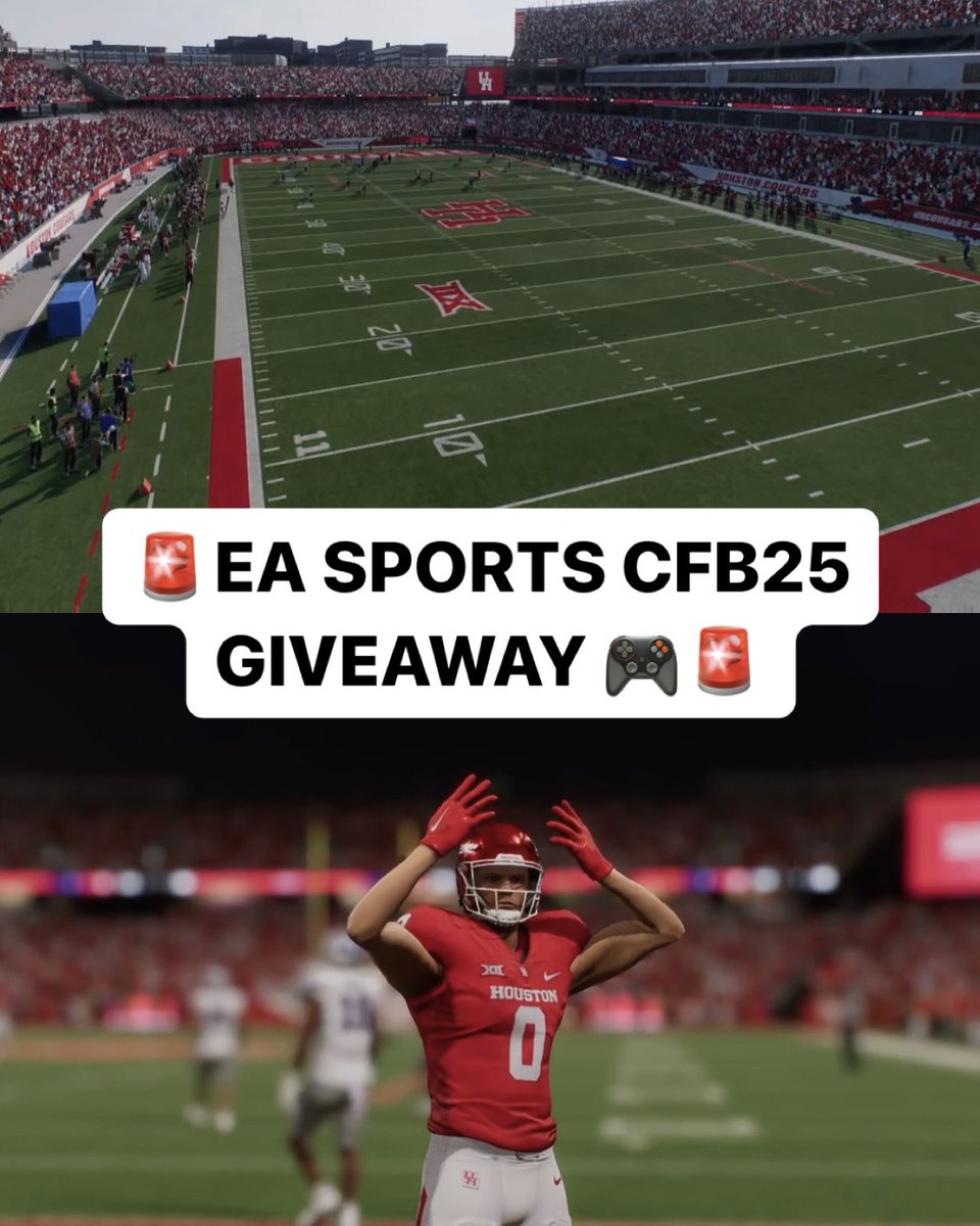 🚨 GIVEAWAY 🚨

Retweet and comment your console type to win a <a href="/EASPORTSCollege/">EASPORTSCollege</a> game code (Xbox or PS5)!

Winners announced Wednesday 🎮

#CFB25 x #GoCoogs