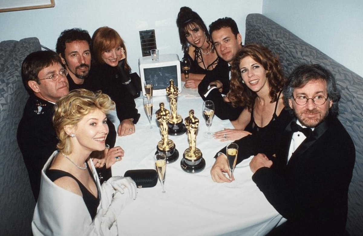 FilmsMap's tweet image. Hollywood gathering, 1994. A few familiar faces in this bunch.