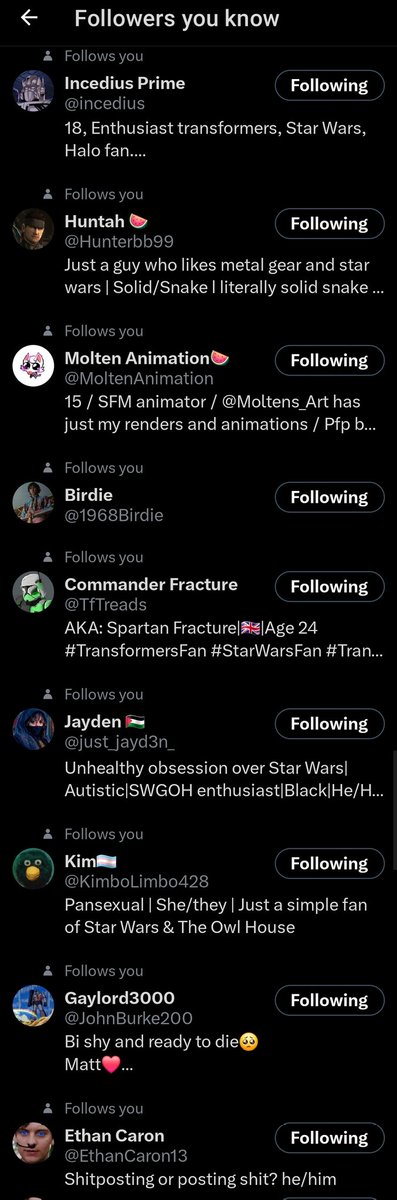 CobaltGreen1138's tweet photo. Everyone that follows @Bjohnno7567 is a mutual of mine, I just think that's neat. https://t.co/Q5JbGBjqOg