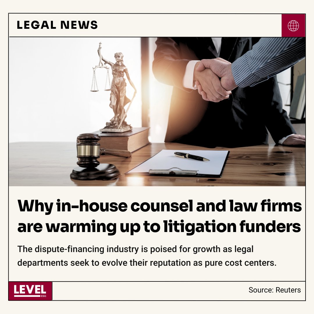 levelesq's tweet photo. In-house counsel and law firms are increasingly turning to litigation funders to manage financial risks and optimize their legal budgets. This trend is reshaping the legal landscape and offering new opportunities for law firms and corporate legal departments alike. #CaseFinancing https://t.co/iqTgWWClr1