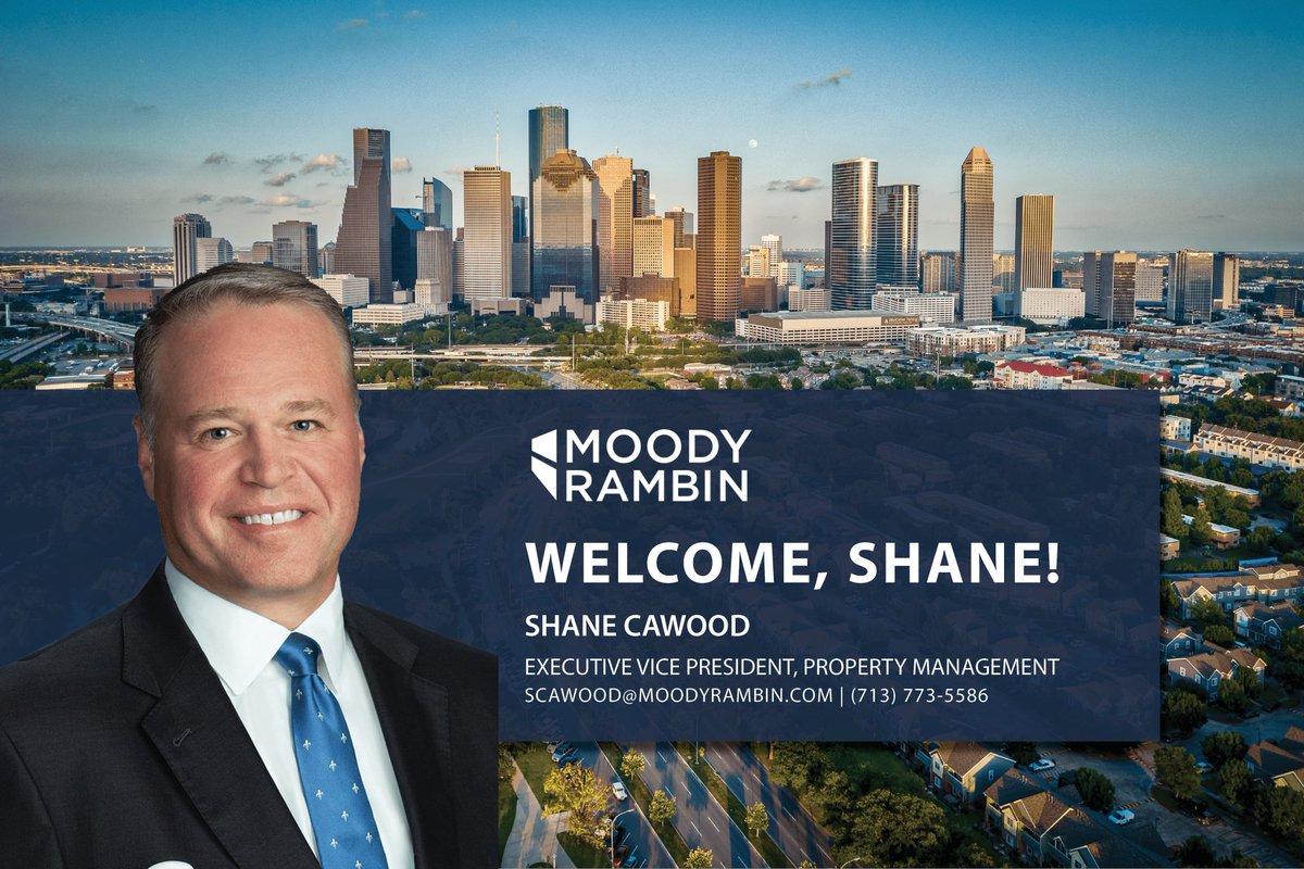 Thrilled to welcome Shane Cawood as the new EVP of Property Management at Moody Rambin! Shane brings extensive CRE experience from Rebees, where he managed 1.5M sq ft of mixed-use properties. Welcome, Shane!