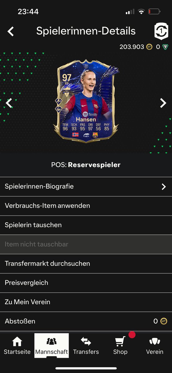 Tark0ffel's tweet photo. @EASPORTSFC  way do i Pick Hansen Toty when her Futty Version is in packs ?!?! https://t.co/DY0Au7cZWE