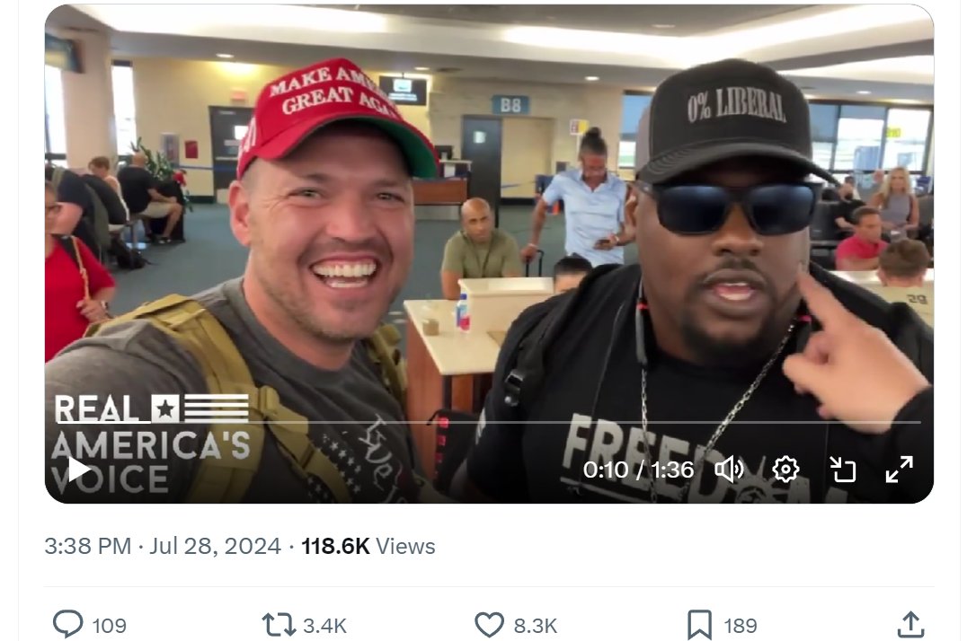 LucyBibb's tweet photo. Dude in the black hat is Stephend1776 aka #MAGAHulk . At this point I assume that his type wants to be the only "one" in MAGA.
How does someone who calls themselves a Hulk let another man emasculate him?
Stephen said he's not black, then a dude comes out of no where & wipes his finger across his face to see if "its" coming off.
How did Stephen respond? He kept shucking and jiving. He played that finger wipe off so smoothly that you'd think it didn't happen.
These people and the Democrats, are terrible. SMH