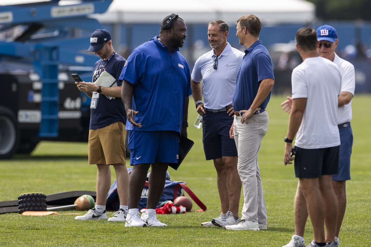 CoachTyWarren's tweet photo. What a Summer! Football filled with tons of growth, grass and memories… I cannot THANK the NFL and the Leadership with the New York “Football” Giants enough for an awesome opportunity for growth at my craft. Mid-Field Captain hand shacks before the 2007 Super Bowl to being able to reminisce every big moment in the game. I CAN’T wait to get back to my Lumberjack Family and get going this season… Axe’Em Jacks 🪵🪓 @sohara60 @EliManningtime